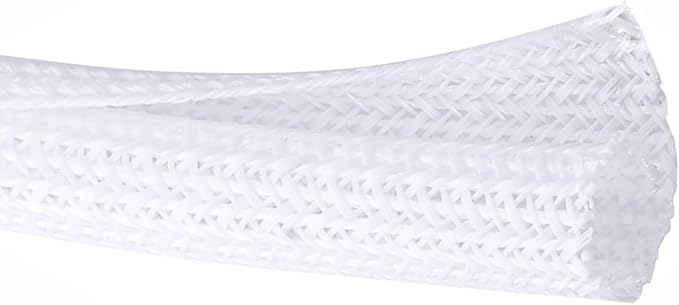 QCSIW 25ft – 3/8 inch White Split Wire Loom Tubing Cord Protector Cable Sleeve by QCSIW