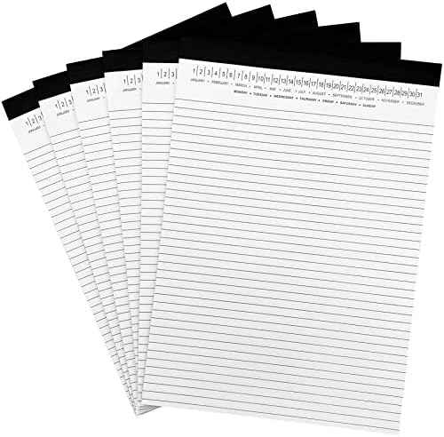 6 Pack Legal Pads 8.5" x 11" Note Pads with Date on Top, 50 Sheets Lined Paper Writing Pads, Narrow Ruled White Notepad Notebook for Office Business School College Supplies