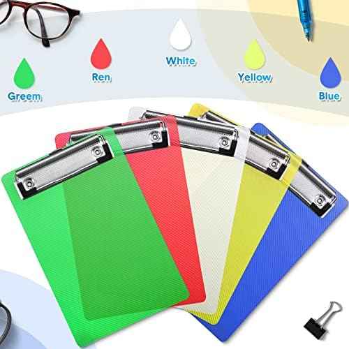 Epakh 20 Pcs Mini Clipboards 4.7x7.3 Inch, Plastic with Metal Clip A6