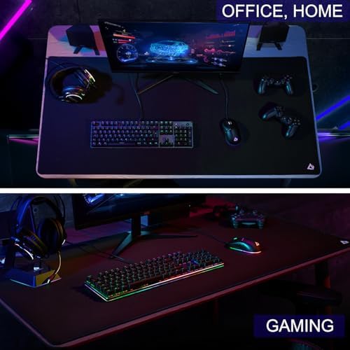 Large Gaming Mouse Pad, XXL Extended Keyboard Mouse Mat with Stitched Edges