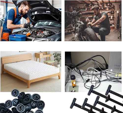 100PCS Nylon Universal Cable Tie Buckle, Heavy Duty Self-Locking Zip Ties Holder, Multipurpose Plastic Cable Ties Tool, UV-Resistant Fasteners for Car Fender Trunk Repair, Home & Car Daily Repair