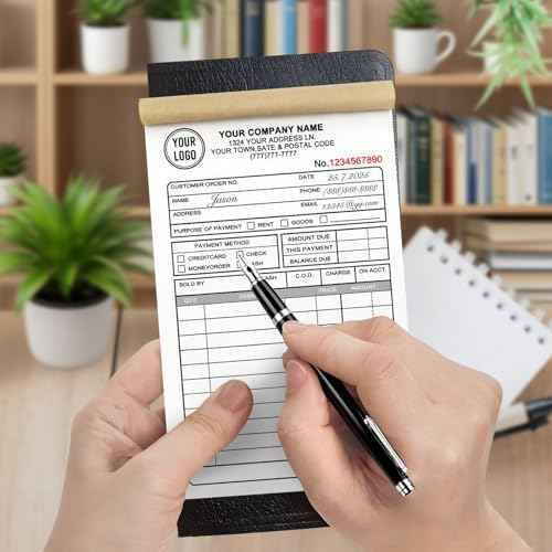 Custom Sales Invoice Personalized Carbonless NCR Forms with Company Name/Logo Personalized Invoice, Receipt Book, Work Sales Purchase Orders, Estimates, Quote Forms 5.5" x 8.5" - 2 Part(100 Sets)