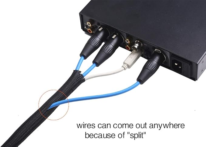 Alex Tech 10ft - 3/4 inch Cord Protector Wire Loom Tubing Cable Sleeve Split - Image 3