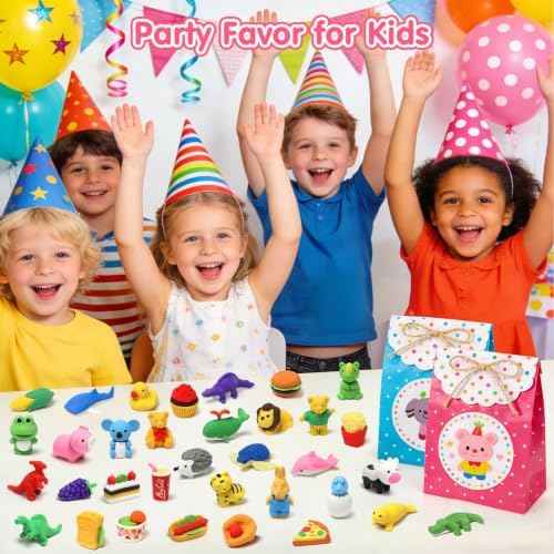 150Pcs Animal Erasers for Kids - Desk Pets Back to School Supplies