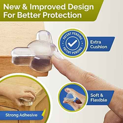Corner Protectors for Baby (12 Pack) - Patented - New & Improved Edge Protector for Baby – Transparent Corner Protectors - Baby Safety Products to Baby Proof Corners and Edges