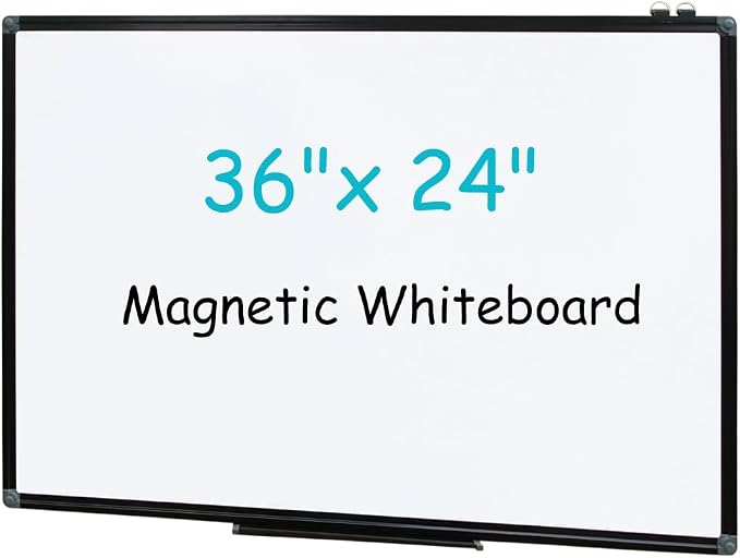 XIWODE 24x36 Inch Magnetic Dry Erase Whiteboard，Black Aluminum Frame by XIWODE