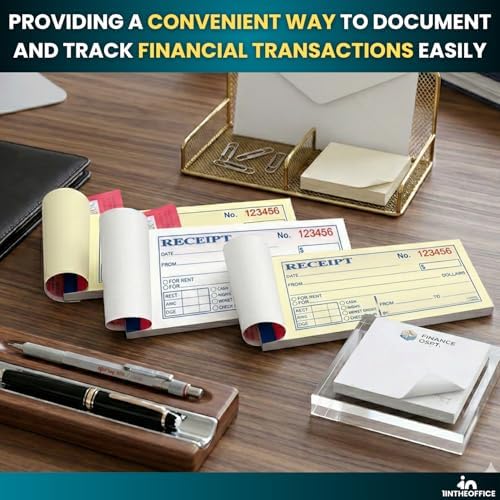 1InTheOffice Money and Rent Receipt, 2-3/4 x 5-3/8 Inches, 2-Parts, Carbonless, White/Canary, 50 Sets per Book (3 Books)