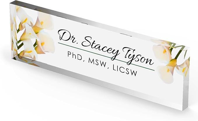 Artblox Personalized Office Desk Name Plate and Business Card Holder | Clear - Image 5
