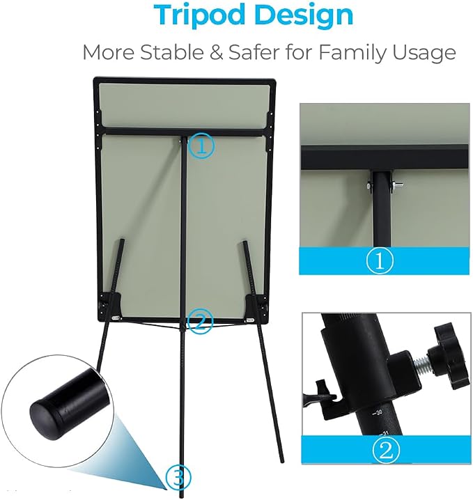 DexBoard 2 Pack Whiteboard Easel 36" x 24" Height Adjustable, Magnetic Dry - Image 4
