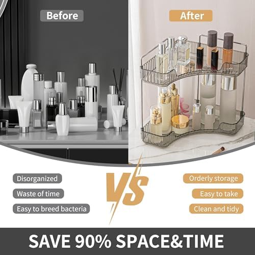 YCIA&DONE Corner Bathroom Counter Organizer, Makeup Organizer for