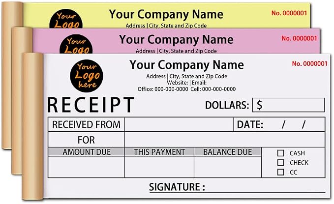 Personalized Invoice Book Custom 2 Part/3 Part Receipt Book Quote Estimate by BFHEFGSUU