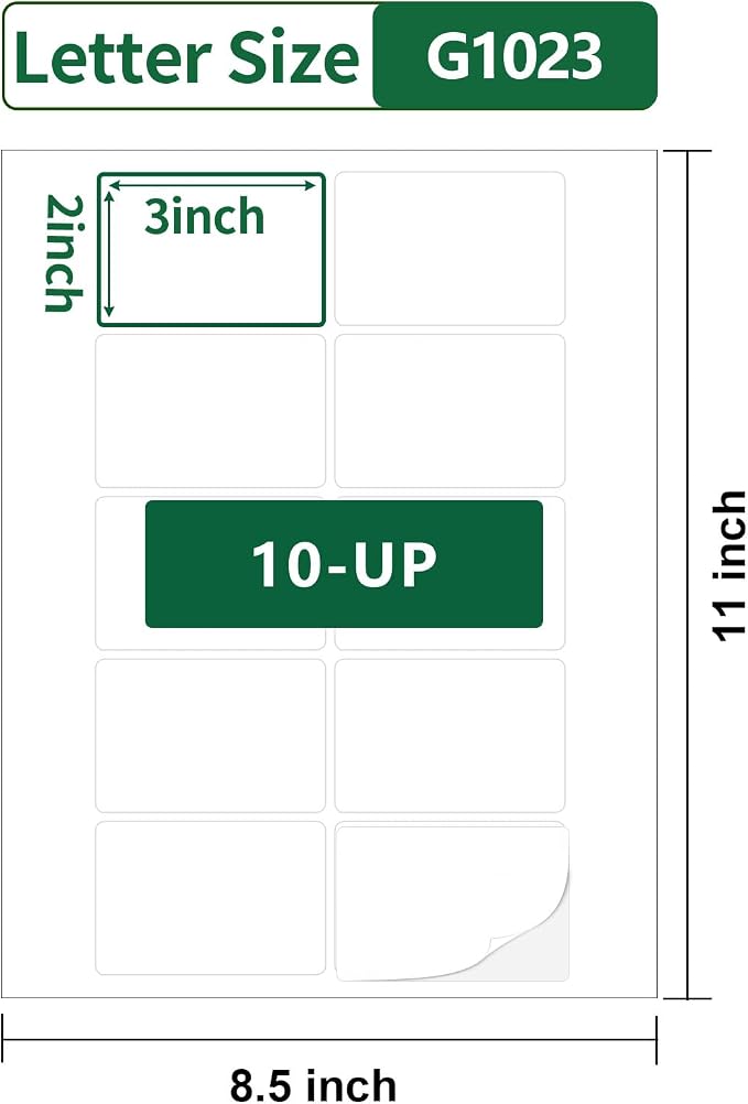 Gemsroyal 2"×3" Address Labels Printable, 3×2 inch White Matte Shipping Label - Image 2