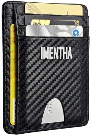 Mens Slim Wallet - Minimalist Front Pocket Card Holder, Black