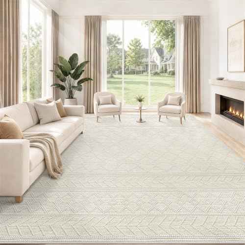8x10 Area Rug For Living Room, Washable Gray Rugs Non Slip Low Pile