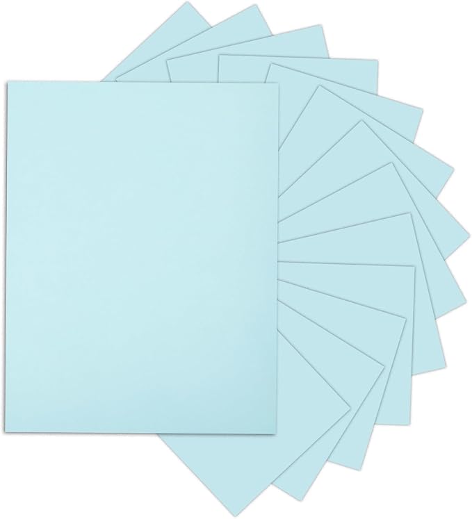 24 Sheets Light Blue Cardstock 8.5 x 11 Pastel Paper, Goefun 80lb Card Stock by Goefun