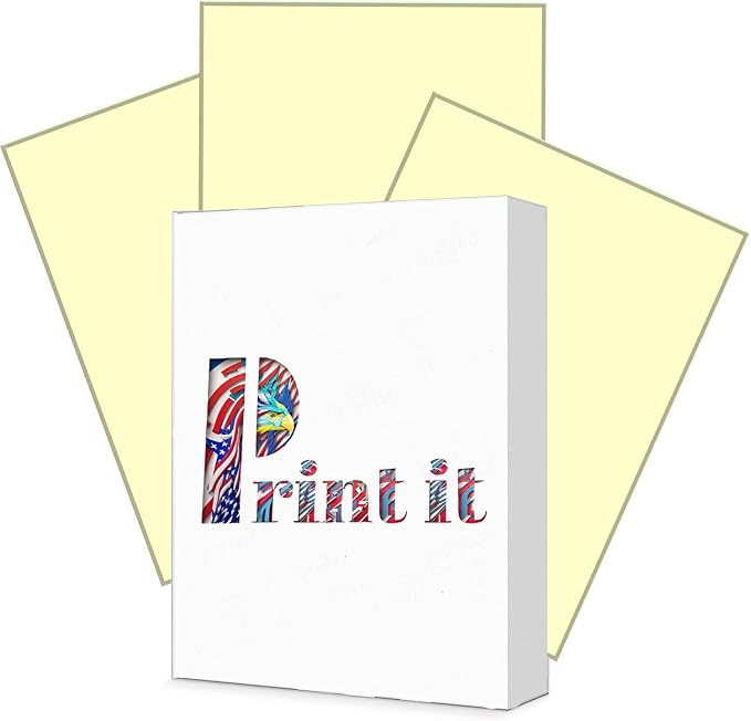 Print It - Vellum Bristol Colored Cardstock Cover Paper, 67 Lb, 8.5" X 11” by Unknown