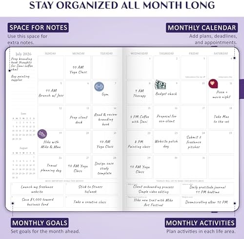 Legend Hourly Schedule Planner PRO Dated Jan 2026-Jan 2027 – Deluxe Weekly & Daily Organizer with Time Slots. Appointment Book Journal for Work & Time Management, A4 Hardcover, Purple