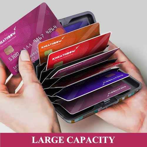 Mini RFID Aluminum Credit Card Holder for Women Men, Slim Business Hard Card Case, Cute Card Wallet ID Case Cute Colorful Dog