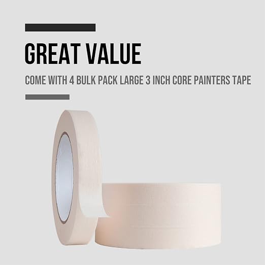 Lichamp Masking Tape 1 inch, 4 Pack General Purpose Beige White Masking Tape - Image 6