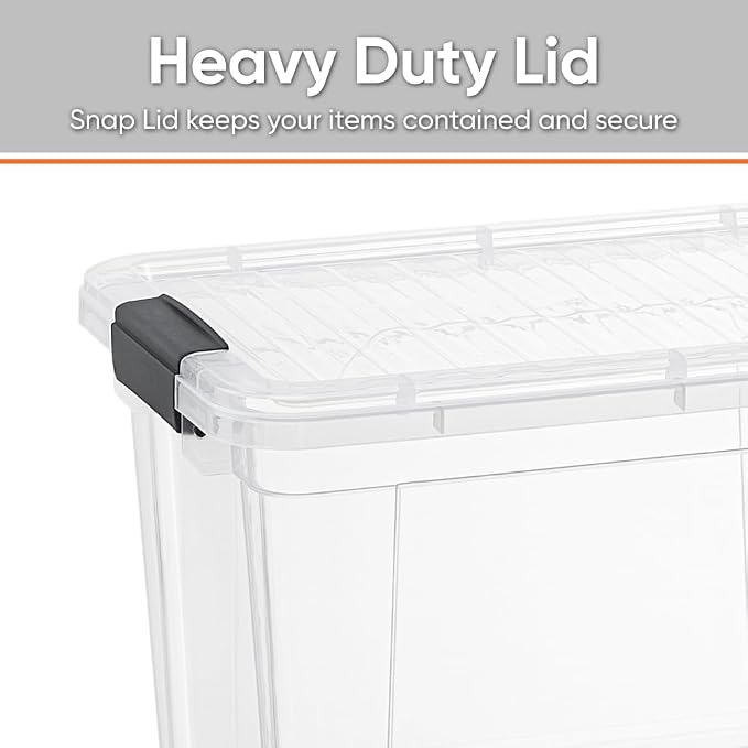 Superio Storage Bins with Lids- 2 Pack, 2.5 Qt Clear Boxes - Image 4