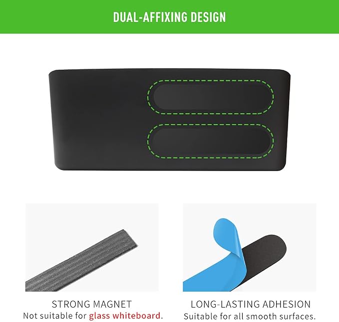 LOUKin Magnetic and Adhesive Marker Holder, Dry Erase Accessory Tray Set - Image 6