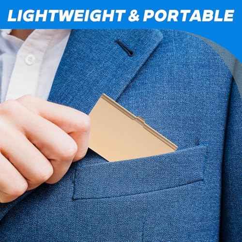 Gold Slim Business Card Case, 4 Pack Gold Metal Business Card Holder