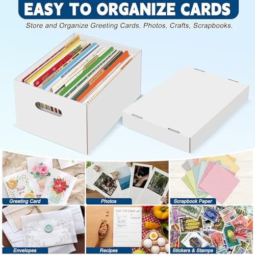 4Pack Greeting Card Storage Box, Greeting Card Organizer Box with 20