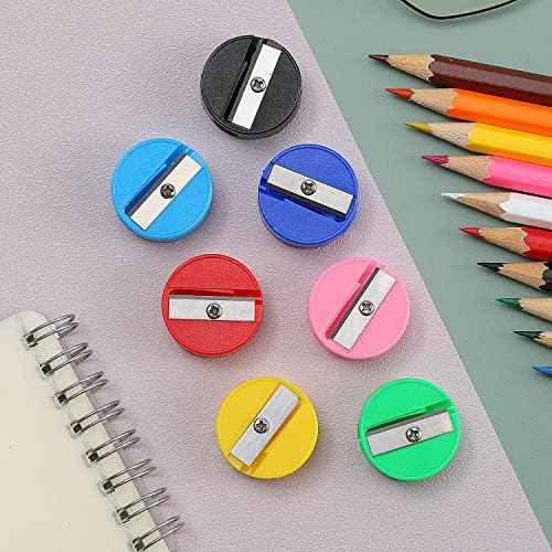 150 Mini Handheld Pencil Sharpeners in Bulk, Portable Colored Manual Sharpeners for Kids & Adults, Teacher Supplies for Classroom & School