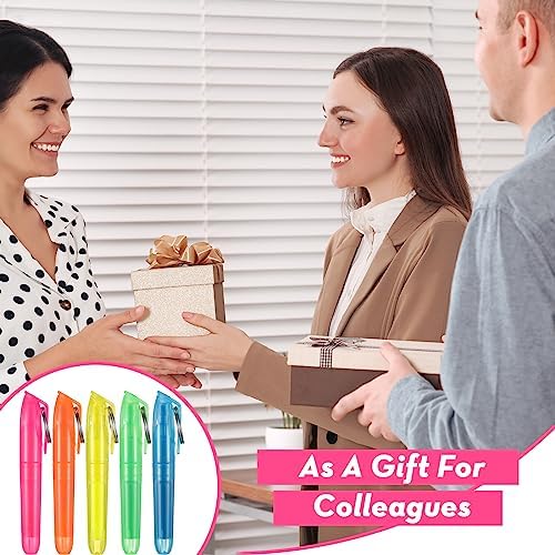 Kosiz 100 Pcs Mini Highlighters Bulk Assorted Colors with Key Ring
