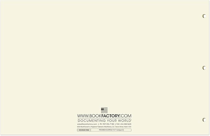 BookFactory Ledger Sheets/Large 2 Column Accounting Ledger Columnar Loose Leaf - Image 3