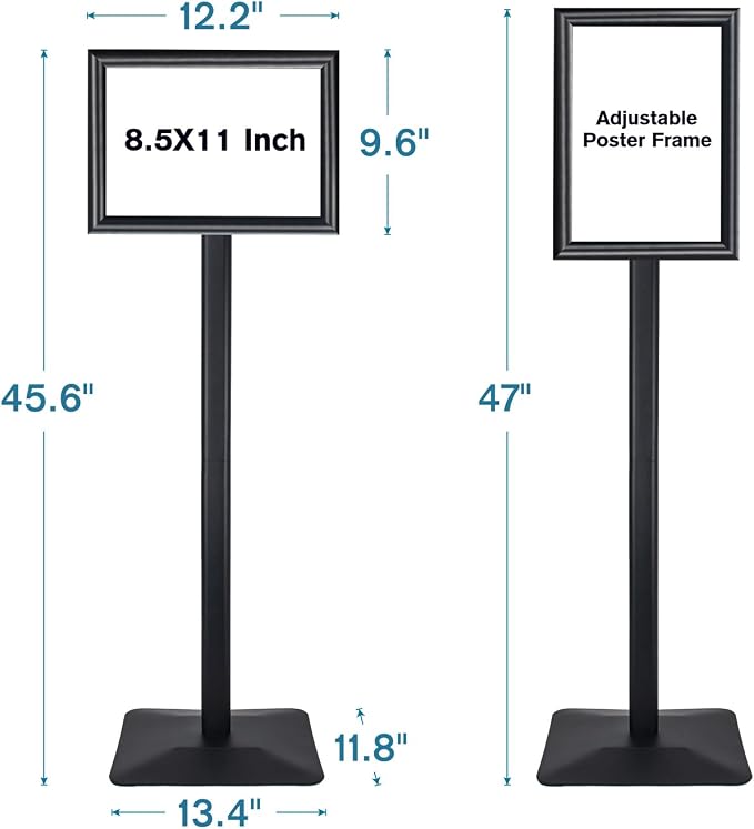 Golemas Sign Stand for Display, 11lbs Integrated Rod Heavy Duty Pedestal Floor - Image 7
