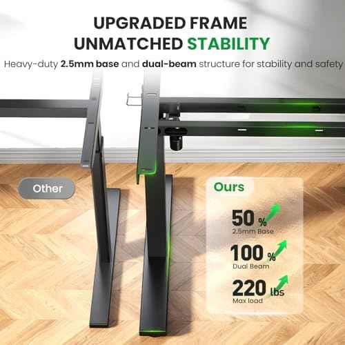 Black 60x28 in Electric Standing Desk, 1 Inch Thick Tabletop