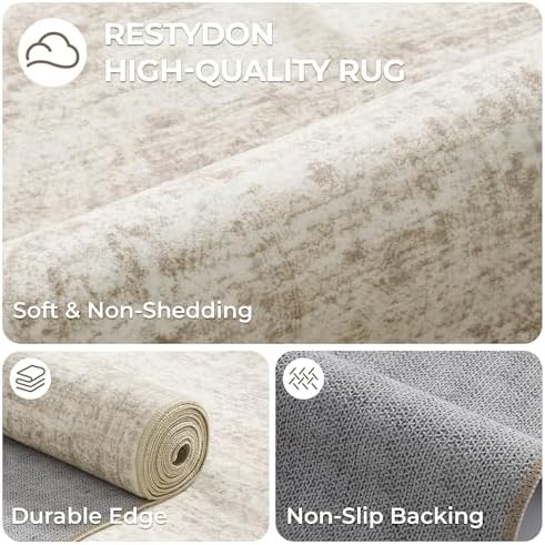 2x10 Runner Rug Non Slip,Washable Hallway Runner Rug,Beige
