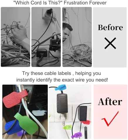 32 Pcs Cable Labels, Reusable Write On Cord Labels Tags for Electronics