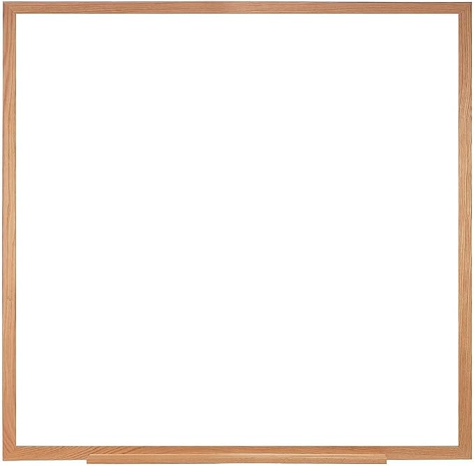Ghent 4 x 4 Porcelain Magnetic Whiteboard, Wood Frame, 1 Marker, 1 Eraser by Ghent