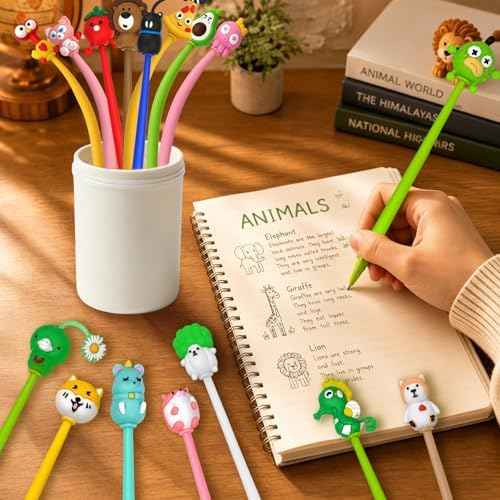 Cartoon Fun Gel Pens, Cute Pen Back to School Gifts Bulk Kawaii Gel Ink Pens for Office Supplies, Classroom Prizes and Birthday (24)