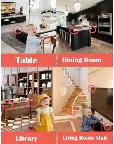 12 Pack Corner Protectors for Baby Proofing, Soft Furniture Safety Bumper