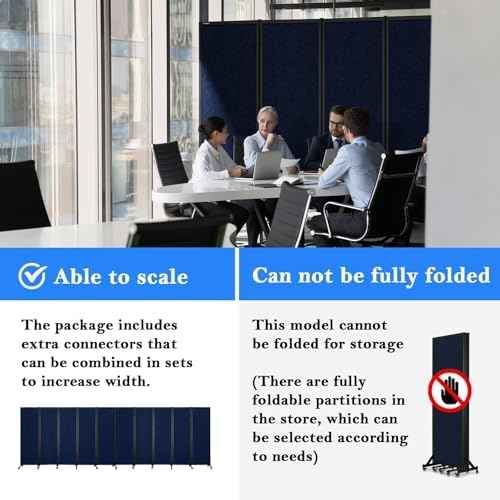 Room Partition 2.0 Upgrade Version,6'L* 6'7"H,3 Panel,Blue