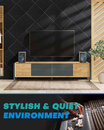 50 Pack Sound Proof Foam Panels for Walls, 2 X 12 X 12 Inches Acoustic Foam Panels, High Density Acoustic Panels Sound Absorbing, Noise Cancelling Studio Wedges, White (NOT INCLUDE ADHESIVE)