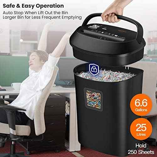 VidaTeco Paper Shredder, 14-Sheet Cross Cut Shredder for Home Office, 6.6-Gallon Bin with US Patented Cutter & Anti-Jam System, Heavy Duty Document Shredder for Credit Cards, CD, Mail & Staples, ETL