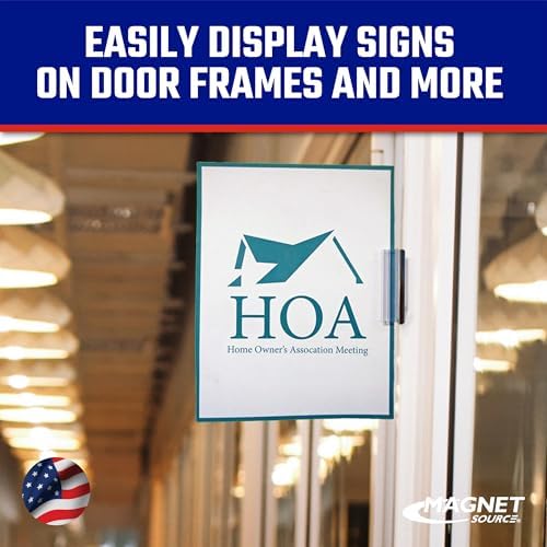 Master Magnetics Magnetic Sign Holder Pack - Magnetic Sign Holders for Door Frames, Metal Shelves, Whiteboards - Powerful Magnet - Retail EZ Grip Holder - 3" L x 1" W x 0.75" H - 25-Pack