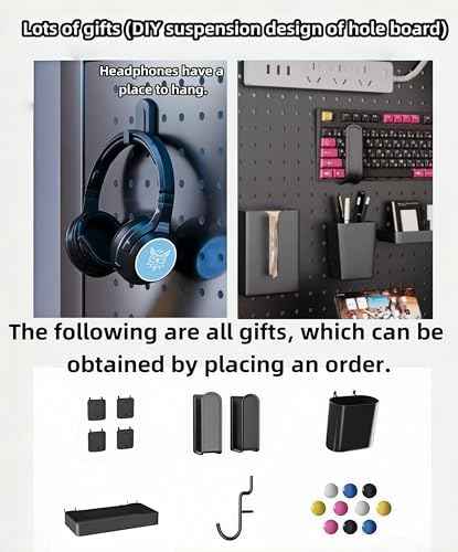 Desktop Hutch Bookshelf,Many Gifts,Metal Desktop Bookcase with pegboard, Desk Shelf Black, Countertop Storage Organizer Rack for Dorm or Office,Desktop Shelves(Black, 37.4" Lx9.9 Wx39 H)