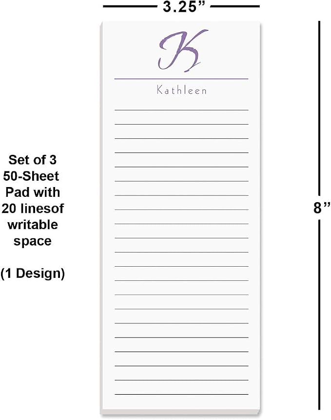 Current Personalized Name & Initial Notepad Set – Set of 3, 30-Sheet Pads - Image 2