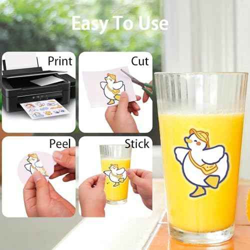 Clear Sticker Paper for Inkjet Printer (20 Sheets) - Transparent Glossy 8.5 x 11 - Printable Vinyl Sticker Paper