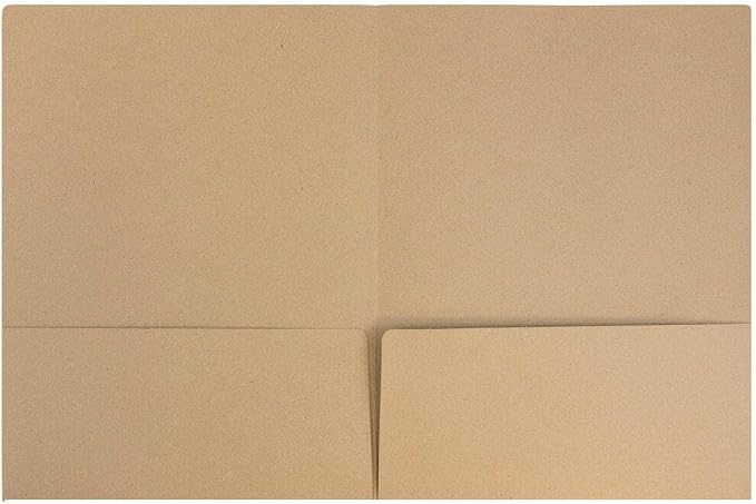 LUXPaper 9" x 12" Presentation Folders | Two Pocket | Grocery Bag Brown | 18pt. - Image 2