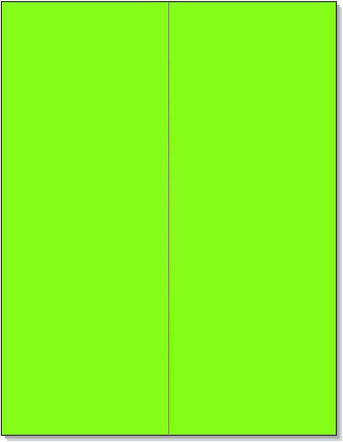 8-1/2 x 11" Neon Color High Light Fluorescent Labels by NextDayLabels