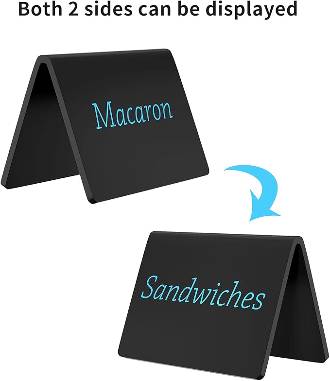 20 Pack Acrylic Mini Chalkboard Sign, AITEE Black Mini Tabletop Chalkboard Signs - Image 5