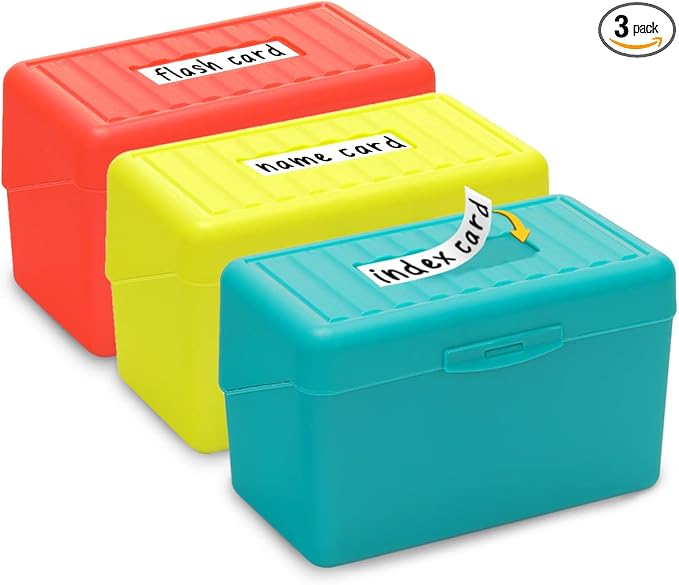 H4D Index Card Holder 3x5, Index Card Box Organizer Case, 3x5 Flash Note Card by H4D