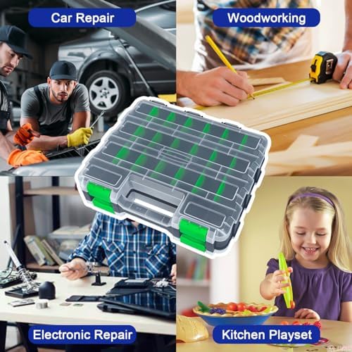 Tools Organizer Box Small Parts Storage Box 50-Compartment Double Side