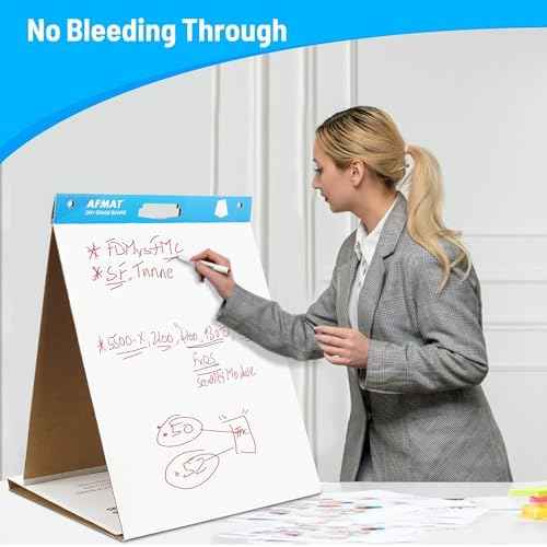 4-Pack Tabletop Sticky Easel Pad and Dry Erase Board 2 in 1, 20 x 23 inches, 20 Sheets/Pad, Portable Easel Stands for Teachers, Ideal for Training, Presentation, Meetings, Kids Doodling